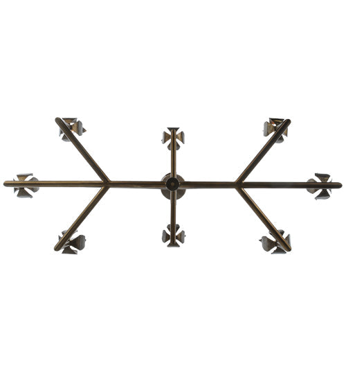 Meyda Lighting Tulip 55" 8-Light 2-Tier Antique Copper Chandelier