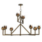 Meyda Lighting Tulip 55" 8-Light 2-Tier Antique Copper Chandelier
