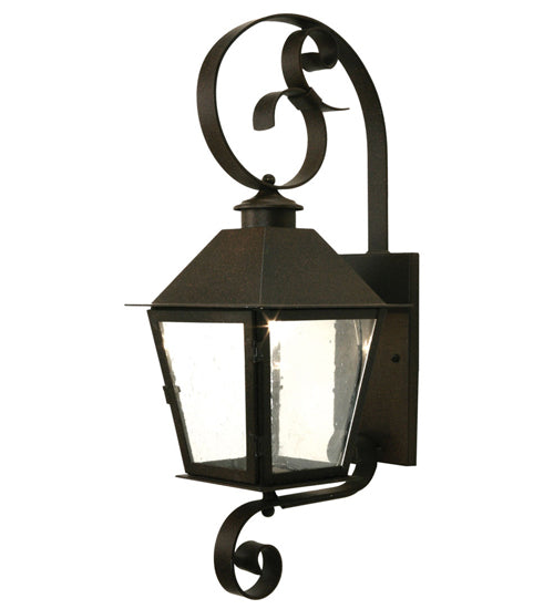Meyda Lighting Turin 11" Cafe Noir Wall Sconce With Clear Seeded Shade Glass