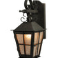 Meyda Lighting Turin 9" Euro Cafe Lantern Wall Sconce Silver Mica Shade Glass