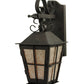 Meyda Lighting Turin 9" Euro Cafe Lantern Wall Sconce Silver Mica Shade Glass