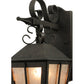 Meyda Lighting Turin 9" Euro Cafe Lantern Wall Sconce Silver Mica Shade Glass