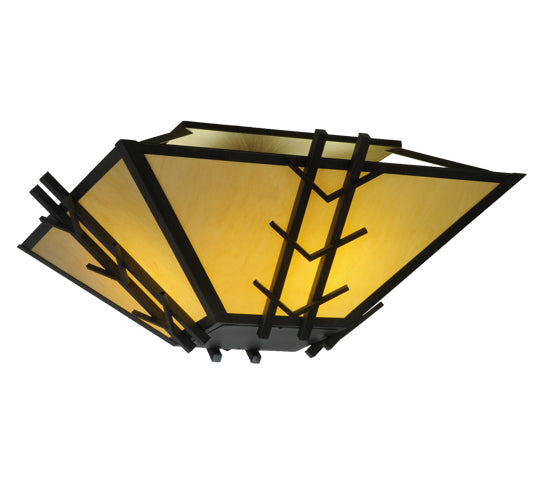 Meyda Lighting Turk 42" 8-Light Antique Iron Gate Semi-flush Mount Light With Sahara Taupe Idalight Shade