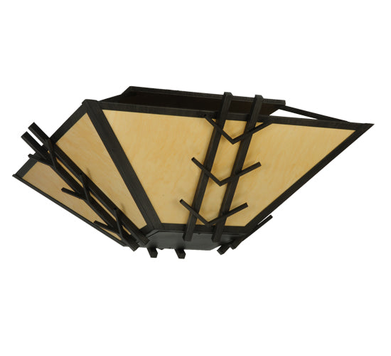 Meyda Lighting Turk 42" 8-Light Antique Iron Gate Semi-flush Mount Light With Sahara Taupe Idalight Shade