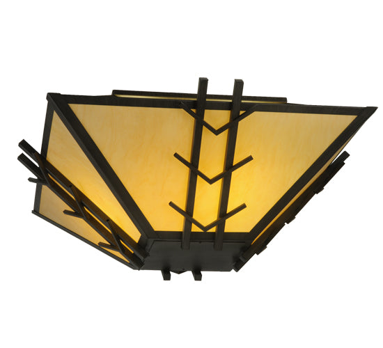 Meyda Lighting Turk 42" 8-Light Antique Iron Gate Semi-flush Mount Light With Sahara Taupe Idalight Shade