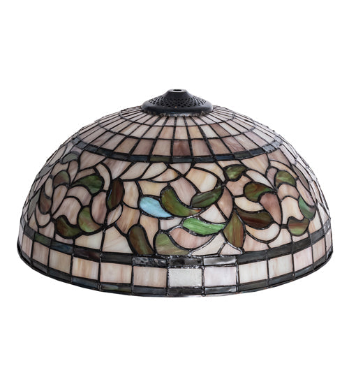 Meyda Lighting Turning Leaf 16" Beige & Green Shade Glass