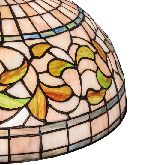 Meyda Lighting Turning Leaf 16" Beige & Green Shade Glass