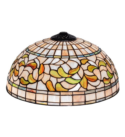 Meyda Lighting Turning Leaf 16" Beige & Green Shade Glass