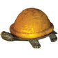 Meyda Lighting Turtle 4" Metal Brass Base Accent Table Lamp With Amber Carapace Shade Glass