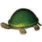 Meyda Lighting Turtle 4" Metal Brass Base Accent Table Lamp With Green Carapace Shade Glass