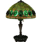 Meyda Lighting Turtleback 24" 2-Light Mahogany Bronze Table Lamp With Green Shade Glass