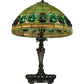 Meyda Lighting Turtleback 24" 2-Light Mahogany Bronze Table Lamp With Green Shade Glass