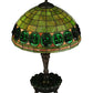 Meyda Lighting Turtleback 24" 2-Light Mahogany Bronze Table Lamp With Green Shade Glass