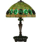 Meyda Lighting Turtleback 24" 2-Light Mahogany Bronze Table Lamp With Green Shade Glass