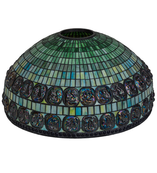 Meyda Lighting Turtleback 26" Double Belted Multi-Colored Shade Glass