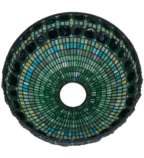 Meyda Lighting Turtleback 26" Double Belted Multi-Colored Shade Glass