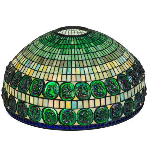 Meyda Lighting Turtleback 26" Double Belted Multi-Colored Shade Glass