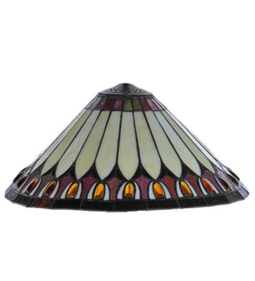 Meyda Lighting Tuscaloosa 17"W x 8"H Multi-Colored Stained Shade Glass