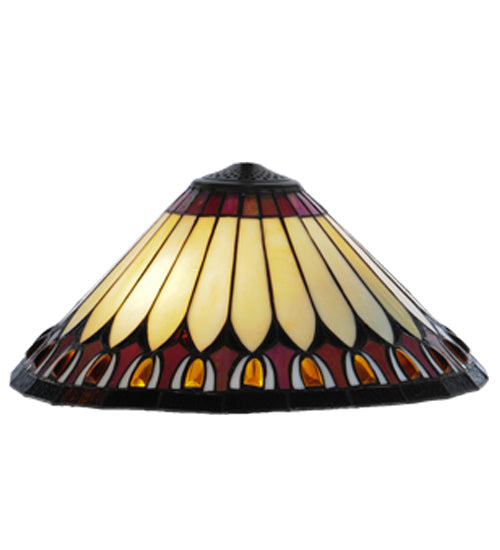Meyda Lighting Tuscaloosa 17"W x 8"H Multi-Colored Stained Shade Glass