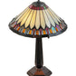 Meyda Lighting Tuscaloosa 25" 2-Light Mahogany Bronze Table Lamp With Multi-Colored Shade Glass