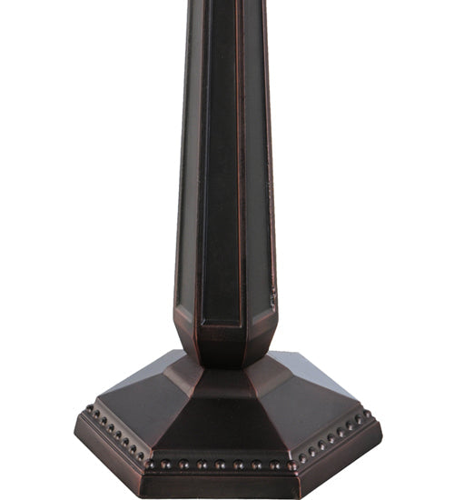 Meyda Lighting Tuscaloosa 25" 2-Light Mahogany Bronze Table Lamp With Multi-Colored Shade Glass