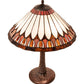 Meyda Lighting Tuscaloosa 25" 3-Light Mahogany Bronze Table Lamp With Multi-Colored Shade Glass
