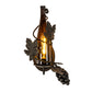 Meyda Lighting Tuscan Vineyard 10" Oil Rubbed Bronze Wall Sconce With Amber Wine Bottle Shade Glass