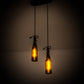 Meyda Lighting Tuscan Vineyard 12" 2-Light Oil Rubbed Bronze Island Pendant Light With Amber Wine Bottle Shade Glass