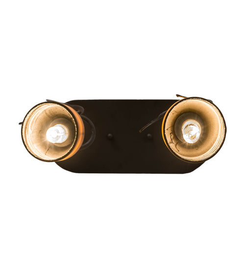Meyda Lighting Tuscan Vineyard 12" 2-Light Oil Rubbed Bronze Island Pendant Light With Amber Wine Bottle Shade Glass