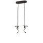 Meyda Lighting Tuscan Vineyard 12" 2-Light Oil Rubbed Bronze Island Pendant Light With Amber Wine Bottle Shade Glass
