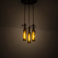 Meyda Lighting Tuscan Vineyard 12" 3-Light Textured Black Olive Branch Cascading Pendant Light With Green Wine Bottle Shade Glass