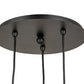 Meyda Lighting Tuscan Vineyard 12" 3-Light Textured Black Olive Branch Cascading Pendant Light With Green Wine Bottle Shade Glass