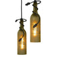 Meyda Lighting Tuscan Vineyard 16" 3-Light Black Etched Grapes Wine Bottle Cascading Pendant Light