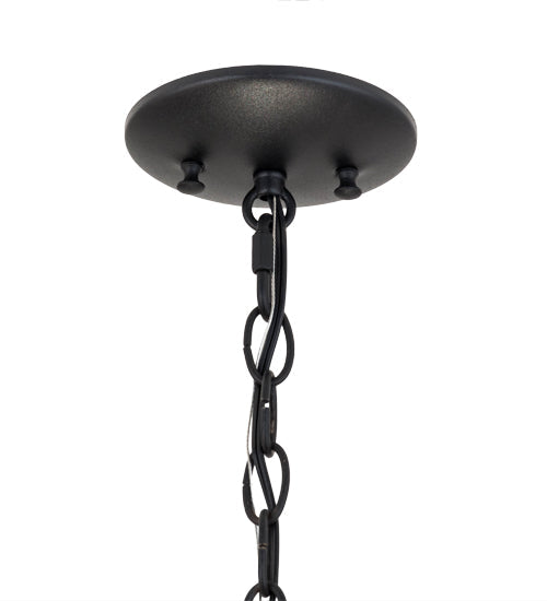Meyda Lighting Tuscan Vineyard 17" 5-Light Textured Black Estate Chandelier With 16 Antique Green Wine Bottle Shade Glass