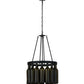 Meyda Lighting Tuscan Vineyard 17" 5-Light Textured Black Estate Chandelier With 16 Antique Green Wine Bottle Shade Glass