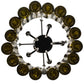 Meyda Lighting Tuscan Vineyard 17" 5-Light Textured Black Estate Chandelier With 16 Antique Green Wine Bottle Shade Glass