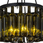Meyda Lighting Tuscan Vineyard 17" 5-Light Textured Black Estate Chandelier With 16 Antique Green Wine Bottle Shade Glass