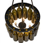 Meyda Lighting Tuscan Vineyard 17" 5-Light Textured Black Estate Chandelier With 16 Antique Green Wine Bottle Shade Glass