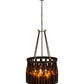 Meyda Lighting Tuscan Vineyard 17" 5-Light Timeless Bronze Estate Chandelier With 16 Amber Wine Bottle Shade Glass