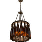 Meyda Lighting Tuscan Vineyard 17" 5-Light Timeless Bronze Estate Chandelier With 16 Amber Wine Bottle Shade Glass