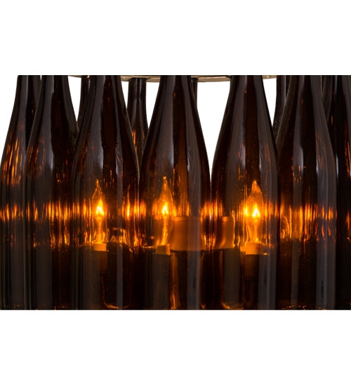 Meyda Lighting Tuscan Vineyard 17" 5-Light Timeless Bronze Estate Chandelier With 16 Amber Wine Bottle Shade Glass