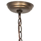 Meyda Lighting Tuscan Vineyard 18" 3-Light Dark Burnished Antique Copper Chandelier With Green & Yellow Wine Bottle Shade Glass