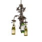 Meyda Lighting Tuscan Vineyard 18" 3-Light Dark Burnished Antique Copper Chandelier With Green & Yellow Wine Bottle Shade Glass