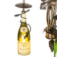 Meyda Lighting Tuscan Vineyard 18" 3-Light Dark Burnished Antique Copper Chandelier With Green & Yellow Wine Bottle Shade Glass