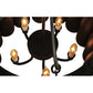 Meyda Lighting Tuscan Vineyard 18" 5-Light Textured Black Villa Chandelier With Amber Wine Bottle Shade Glass