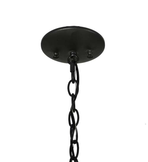 Meyda Lighting Tuscan Vineyard 18" 5-Light Textured Black Villa Chandelier With Amber Wine Bottle Shade Glass