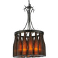 Meyda Lighting Tuscan Vineyard 18" 5-Light Textured Black Villa Chandelier With Amber Wine Bottle Shade Glass