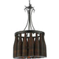 Meyda Lighting Tuscan Vineyard 18" 5-Light Textured Black Villa Chandelier With Amber Wine Bottle Shade Glass