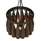 Meyda Lighting Tuscan Vineyard 18" 5-Light Textured Black Villa Chandelier With Amber Wine Bottle Shade Glass
