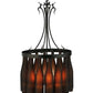 Meyda Lighting Tuscan Vineyard 18" 5-Light Textured Black Villa Chandelier With Amber Wine Bottle Shade Glass